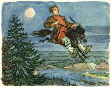 Russian Fairy Tale "The little humpbacked horse" by Pyotr Yershov. Art by V.A. Milashevsky