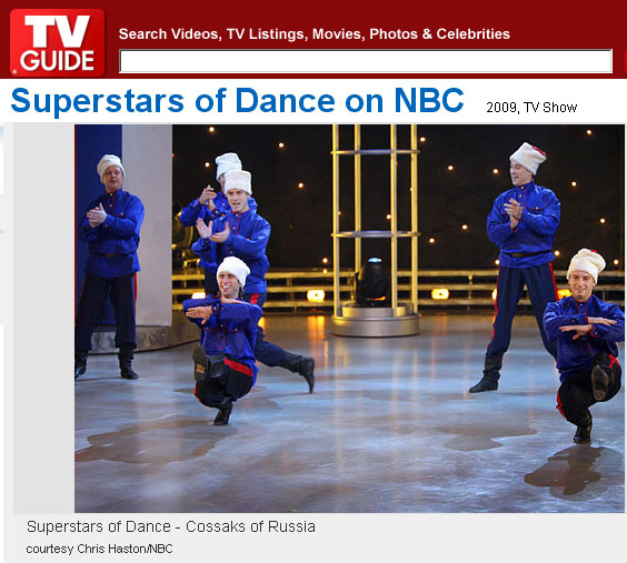 Barynya at the Superstars of Dance, NBC, 2009, Photo courtesy Chris Haston/NBC