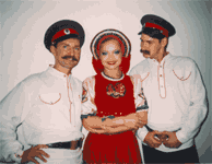 Valentina Kvasova picture with Don Cossacks dancers
