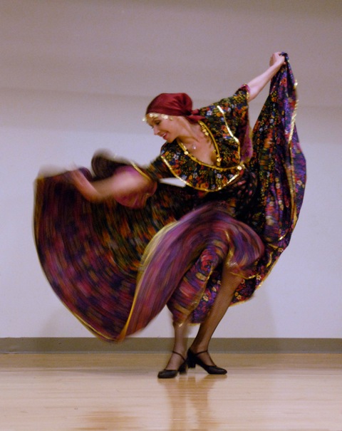 New York Can-Can Cabaret dancers at the Sachem Public Library