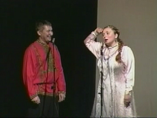 Russian folk duo "Misha and Natasha from Russia" performing Tongue-Twister Song Natalia