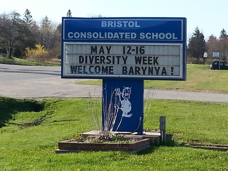 School Resedency Diversity Week at the Bristol Consolidated School, Pemaquid, Maine, Russian dancers, musicians, singers, Barynya