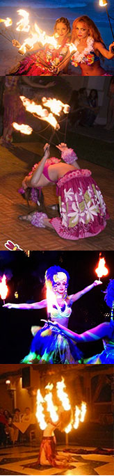 Гавайские танцы и шоу с огнём из Нью-Йорка