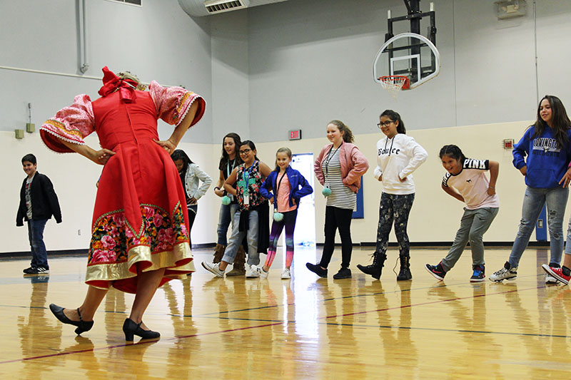 Russian dance workshop, Elina Karokhina, Sixth Grade Academy, Lovington, New Mexico, Photo by Jaycie Chesser