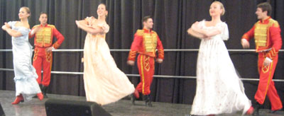 Ensemble Barynya performs the dance of Russian Nobility "Danila Cooper" during Slavic Festival in Eugene, Oregon. February 2009.
