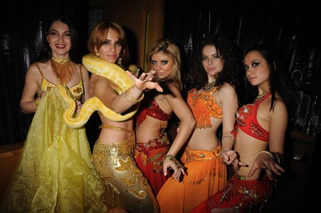 Snake and belly dancer Anna's show