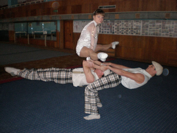 Trio of acrobats Sergi Postenskiy