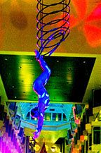 Воздушный гамак, гимнастика на шелковых лентах, цирковая артистка Анна, Нью-Йорк