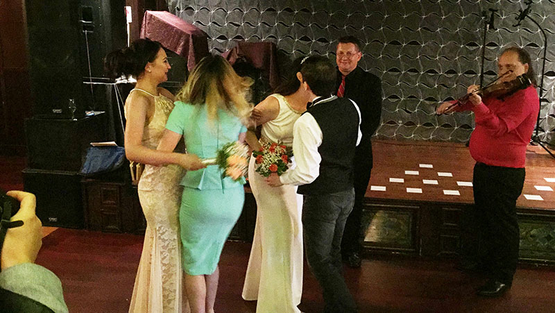 Russian same-sex wedding ceremony, Brooklyn, New York, Sunday, April 19th, 2015, Masha and Kristina wedding ceremony, Signature Restaurant, 2011 Emmons Avenue, Brooklyn, NY 11235