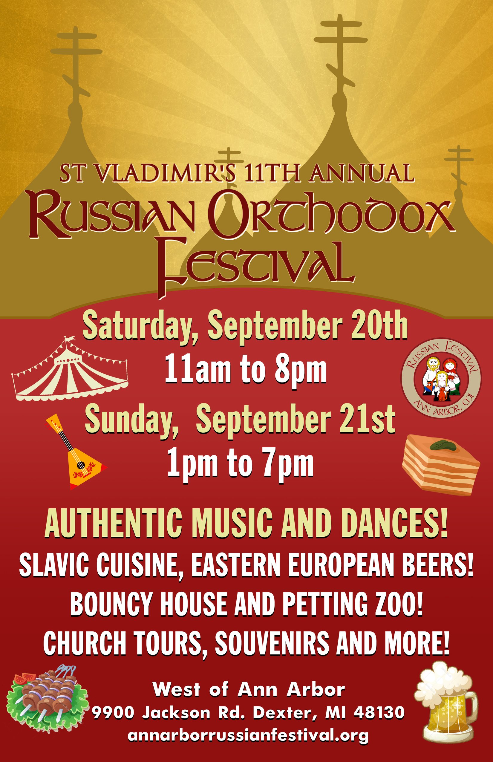 Ann Arbor Russian Festival-2025, Dexter Michigan, St. Vladimir's Russian Church 9900 Jackson Rd. Dexter MI 48130