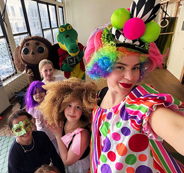 Cheburashka  Krokodil Gena clown Alisa, kids party in Manhattan, Green Square Kids Movement Lab New York City 300 W 56th St 2nd Floor New York NY 10019