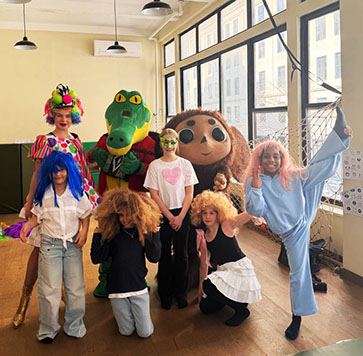 Cheburashka  Krokodil Gena clown Alisa, kids party in Manhattan, Green Square Kids Movement Lab New York City 300 W 56th St 2nd Floor New York NY 10019