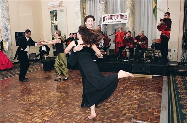 dancing with The Barynya Balalaika Orchestra, photo by Walter Fekula