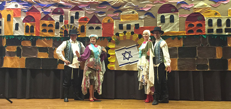 NYC Klezmer Band, Jewish dancers, Purim Week at Schechter School of Long Island, Jericho, New York, 03-03-2015, Mikhail Smirnov, Elina Karokhina, Anna Brovkina, Alexander Rudoy, March 3 2015
