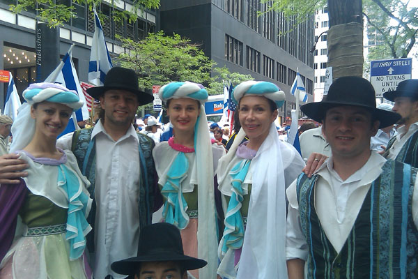 Mazal Tov Jewish dancers at the "Salute to Israel Parade" in New York City, Sunday, June 5th, 2011
