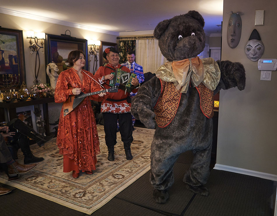 Russian Bear Mascot, Russian Themed Party, Philadelphia, Pennsylvania, Mikhail Smirnov, Elina Karokhina, photo credit Master Studio Photography - 267.312.2224  www.master-studio.com