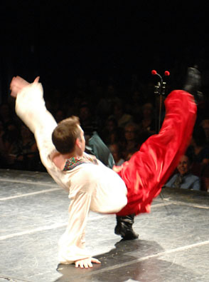 Photo by Ken Mahnke. Hopak, Ukrainian traditional dance, ensemble Barynya, Alexey Maltsev, Texas Tour 2011
