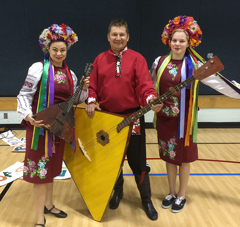 Russian Balalaika Trio, School Assembly, McLean, Virginia, Kent Gardens Elementary School